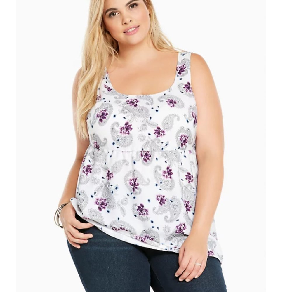 TORRID FLORAL PAISLEY BABYDOLL TANK TOP